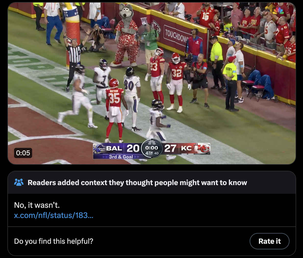 Baltimore Ravens community note